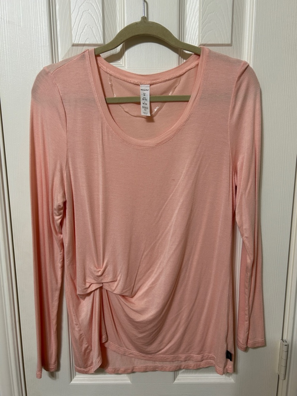 Marika Blush Pink Long Sleeve Twist-Front Top